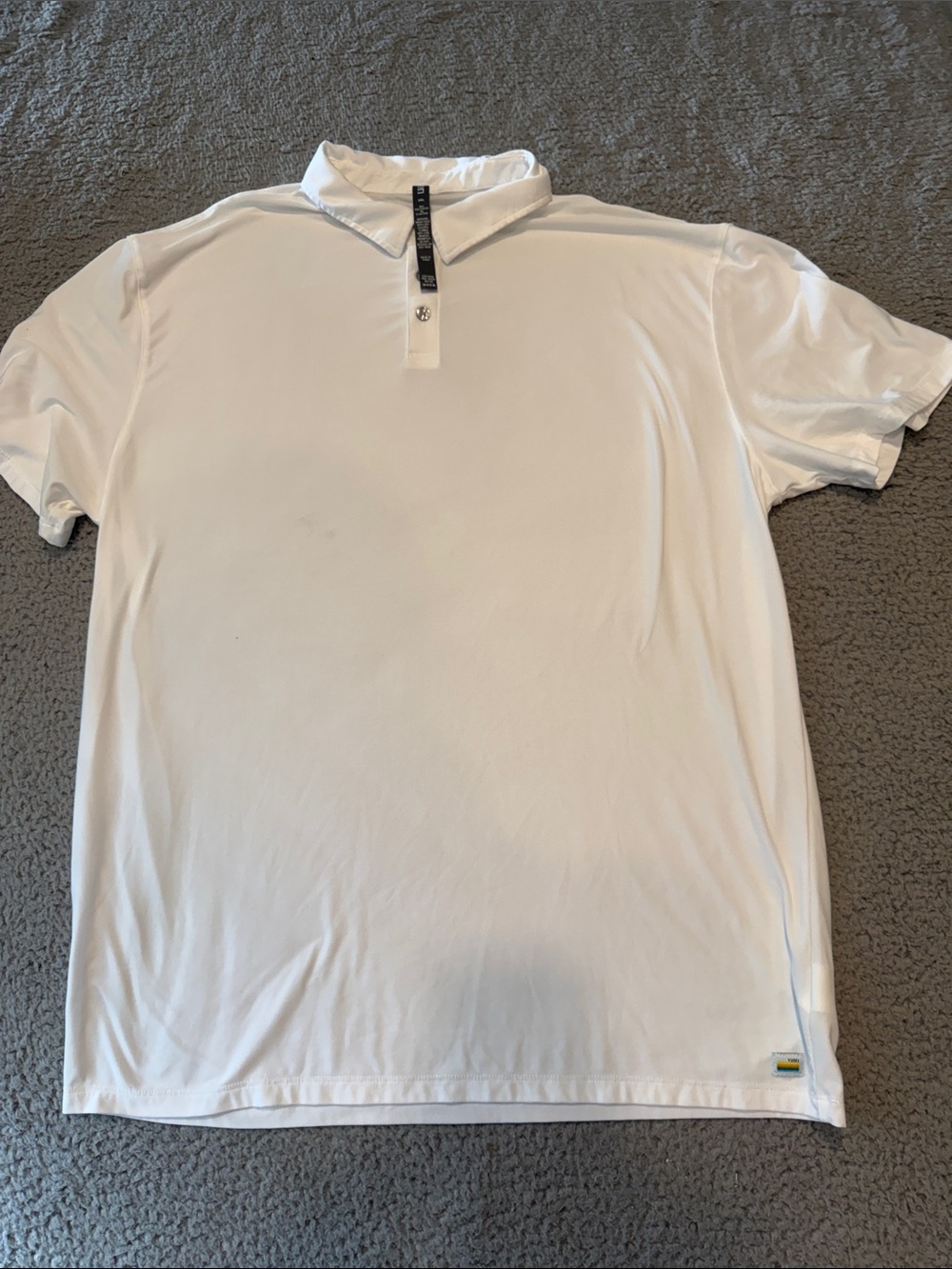 VUORI Strato Tech Polo Men's White Polo Shirt - Classic Short Sleeve Size XXL